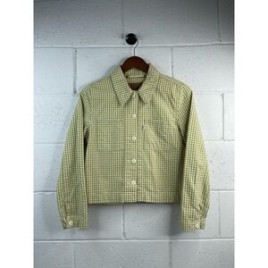 Levi's Women's Green Gingham Shrunken Chore Coat Jacket Size XS